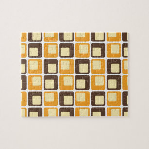 70s Retro Square Shapes Pattern Jigsaw Puzzle