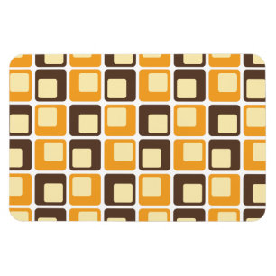 70s Retro Square Shapes Pattern Magnet