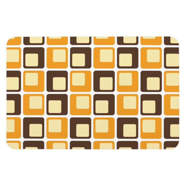 70s Retro Square Shapes Pattern Magnet (Horizontal)