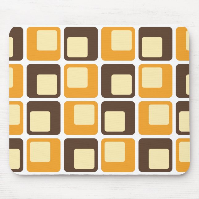 70s Retro Square Shapes Pattern Mouse Pad (Front)