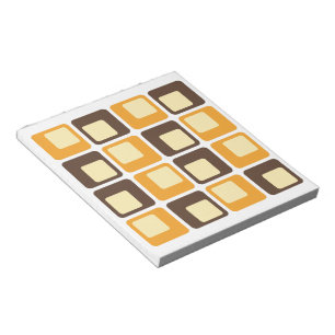 70s Retro Square Shapes Pattern Notepad