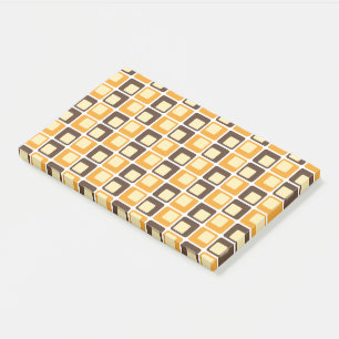 70s Retro Square Shapes Pattern Post-it Notes