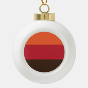 70s Retro Striped Color Pattern Ceramic Ball Christmas Ornament