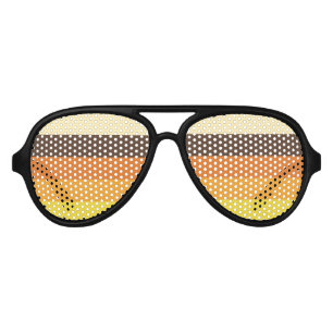 70s Retro Striped Colour Pattern Aviator Sunglasses