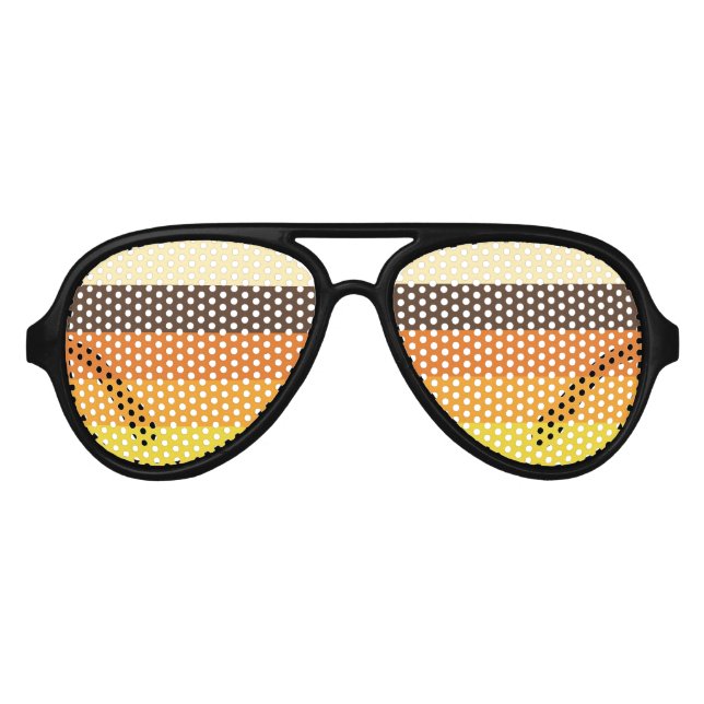 70s Retro Striped Colour Pattern Aviator Sunglasses (Front)