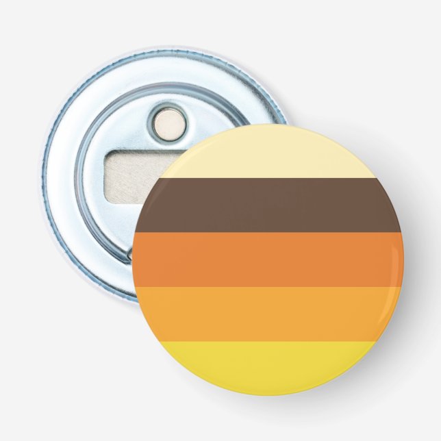 70s Retro Striped Colour Pattern Bottle Opener (Front)