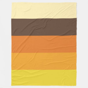70s Retro Striped Colour Pattern Fleece Blanket