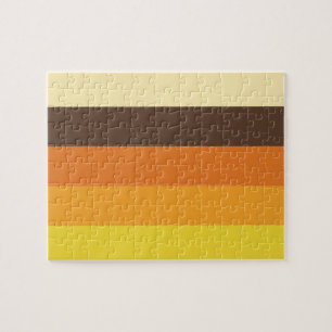 70s Retro Striped Colour Pattern Jigsaw Puzzle