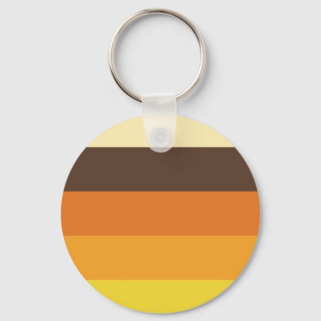 70s Retro Striped Colour Pattern Key Ring (Front)