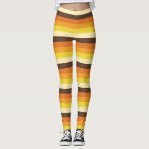 70s Retro Striped Colour Pattern Leggings
