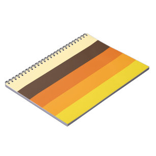 70s Retro Striped Colour Pattern Notebook