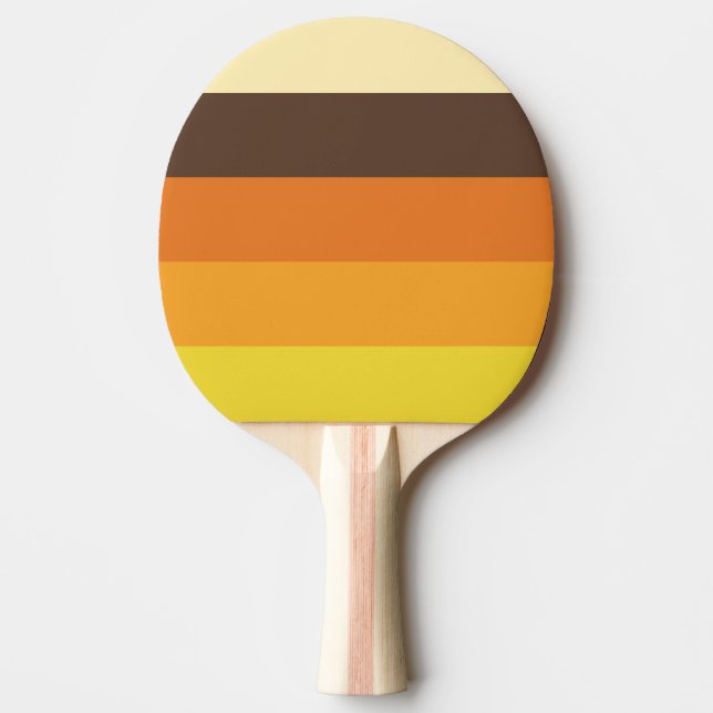70s Retro Striped Colour Pattern Ping Pong Paddle (Front)