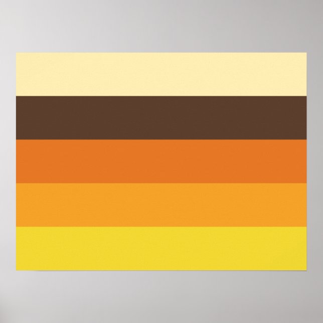 70s Retro Striped Colour Pattern Poster (Front)