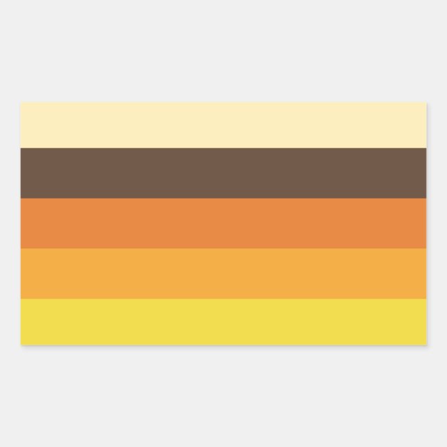 70s Retro Striped Colour Pattern Rectangular Sticker (Front)