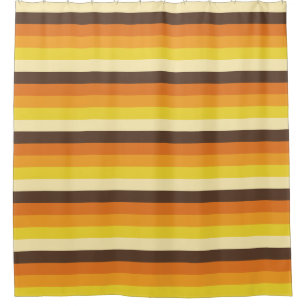 70s Retro Striped Colour Pattern Shower Curtain