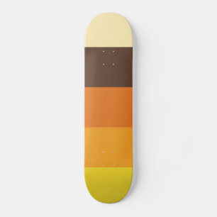 70s Retro Striped Colour Pattern Skateboard