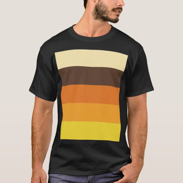 70s Retro Striped Colour Pattern T-Shirt (Front)