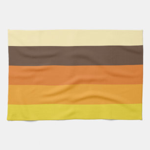 70s Retro Striped Colour Pattern Tea Towel