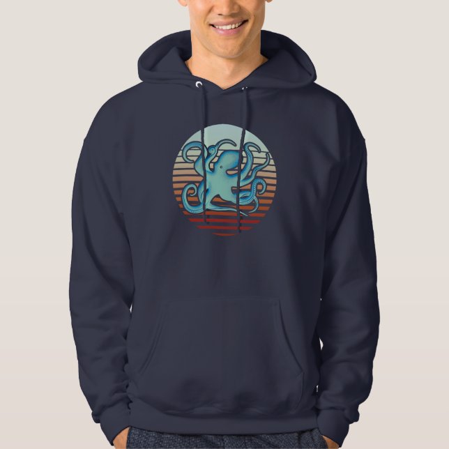 70s Retro Style Octopus Hoodie (Front)