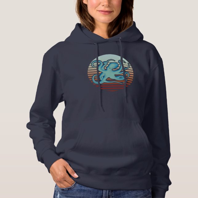 70s Retro Style Octopus Hoodie (Front)