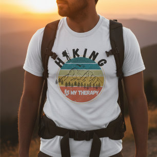 70s retro sunset Hiking is my therapy graphic T-Shirt