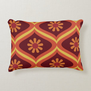 70s retro vintage Mid Century Modern Seamless Patt Decorative Cushion