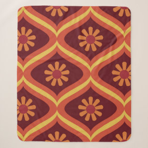 70s retro vintage Mid Century Modern Seamless Patt Sherpa Blanket