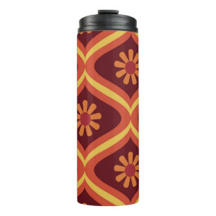 70s retro vintage Mid Century Modern Seamless Patt Thermal Tumbler