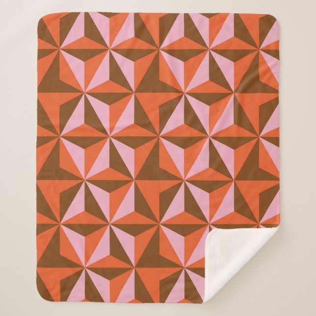 70s retro vintage pattern background sherpa blanket (Front)