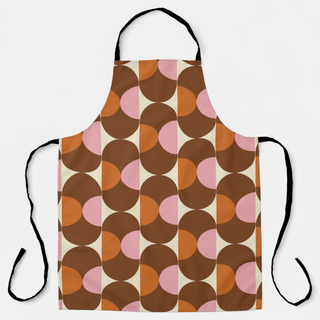 70s retro vintage pattern backgroundvintage, geome apron (Front)