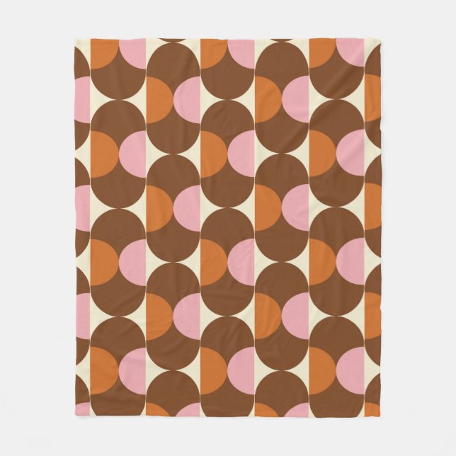 70s retro vintage pattern backgroundvintage, geome fleece blanket (Front)