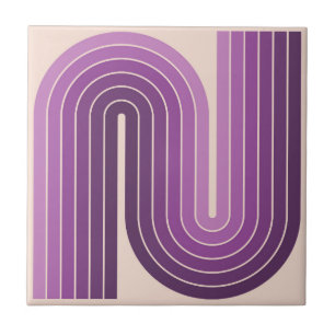 70s Retro Vintage Style Geometric Design Ceramic Tile