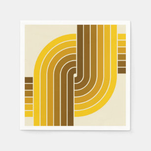 70s Retro Vintage Style Geometric Pattern Napkin
