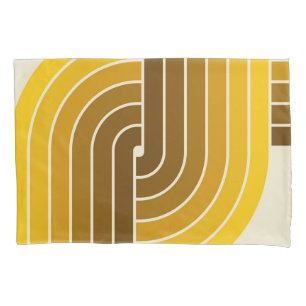 70s Retro Vintage Style Geometric Pattern Pillowcase