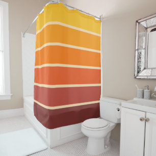 70s Retro Vintage Style Geometric Pattern Shower Curtain