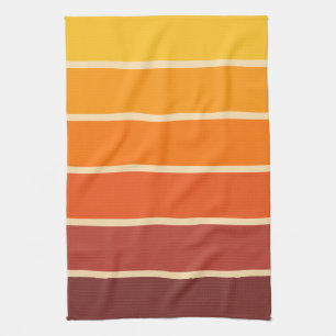 70s Retro Vintage Style Geometric Pattern Tea Towel