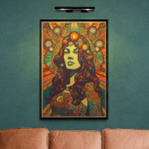 70s Retro Woman Portrait AI Art | Psychedelic
