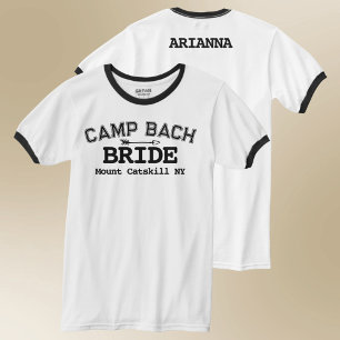 70s Rustic Retro Bach Camp Front and Back Print T-Shirt