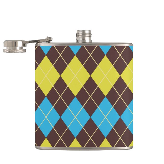 70s Scottish Tartan-Pattern Hip Flask (Opened)