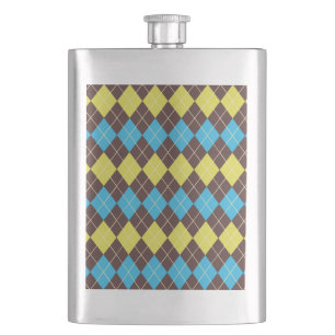 70s Scottish Tartan-Pattern Hip Flask