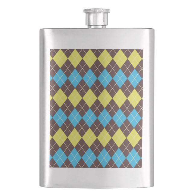 70s Scottish Tartan-Pattern Hip Flask (Front)