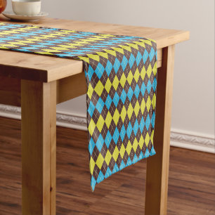70s Scottish Tartan-Pattern Short Table Runner