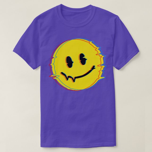 70s Smile Face Glitch T-Shirt (Design Front)
