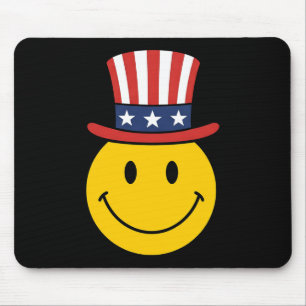 70s Smile Face Uncle Sam Patriotic American Usa 4t Mouse Pad