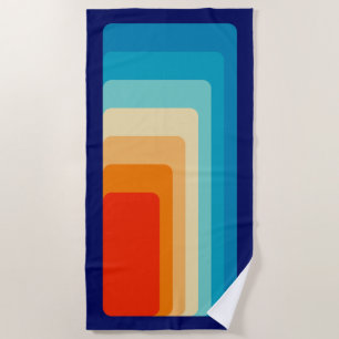 70s Square Rainbow Beach Towel
