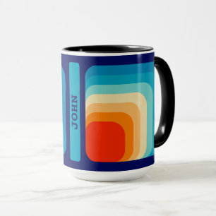 70s Square Rainbow Mug