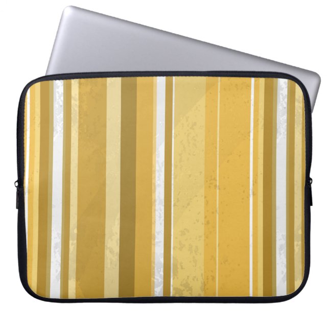 70s Stripes Yellow Laptop Sleeve (Front)