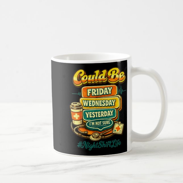 70s style funny nursing night shift life squad70s  coffee mug (Right)