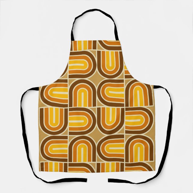 70s Style Geometric Arch Pattern Apron (Front)