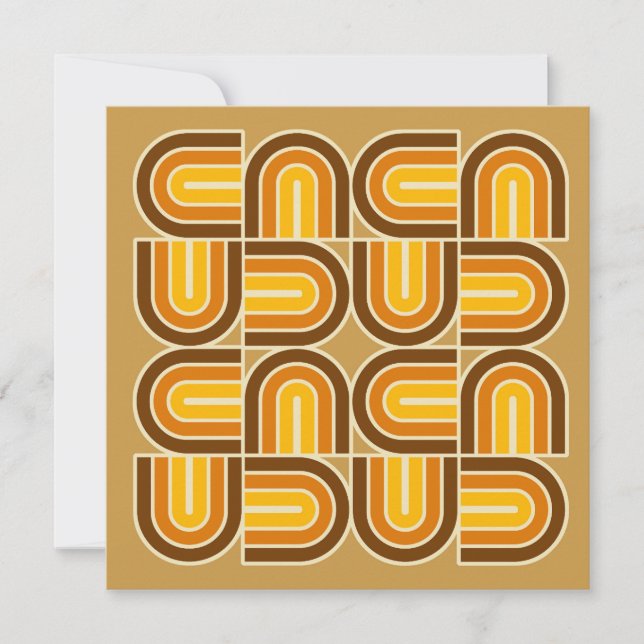 70s Style Geometric Arch Pattern Invitation (Front)